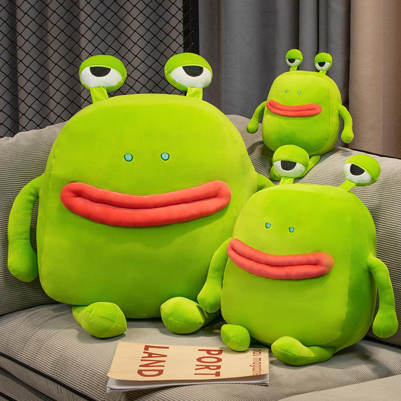 Cartoon Big-eyed Frog Pillow Plush Toy Doll Girl Sofa Pillow Cushion Holiday Gift Rag Doll