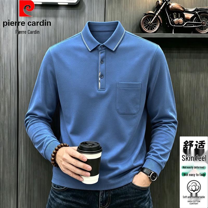 Pierre Cardin Men's Long-Sleeve Cotton Blend Polo Shirt