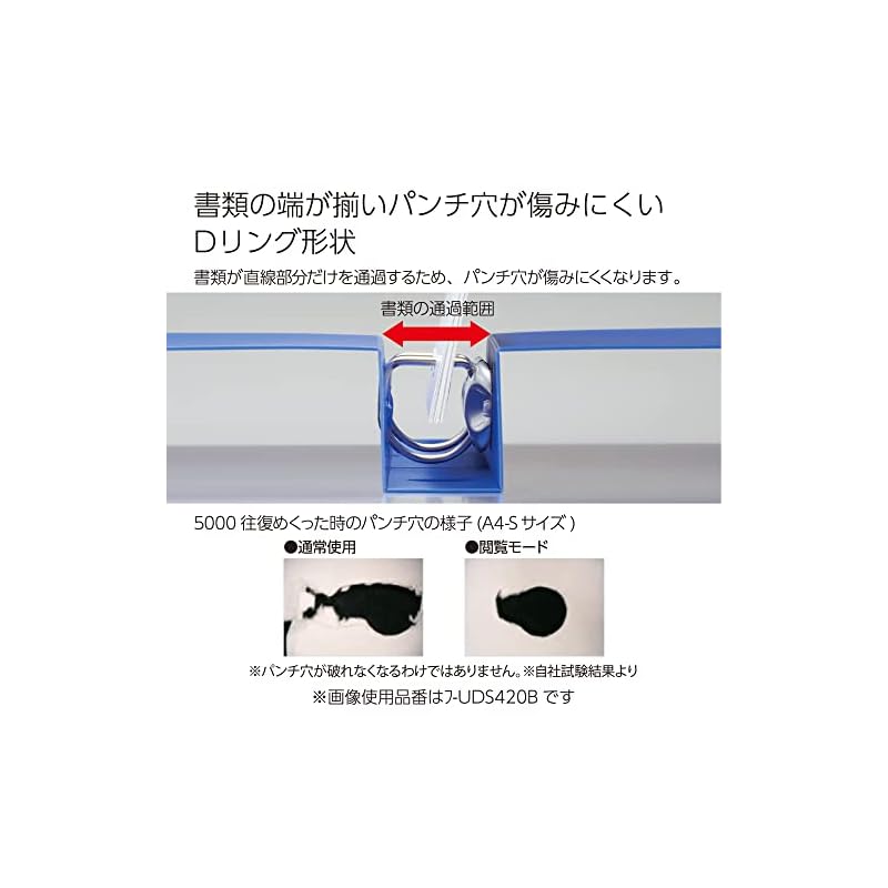 KOKUYO D-ring Binder, Smooth Style, A4 Size, 2 Holes, 300-sheet Capacity, Off-white, Model Number: U-UDS430W
