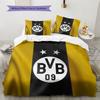 Juego de Edredón con Patrón de Borussia Dortmund Funda de Edredón Funda de Almohada Decoración del Hogar Regalo de Cumpleaños (1 * funda nórdica + 2 * fundas de almohada, sin núcleo)