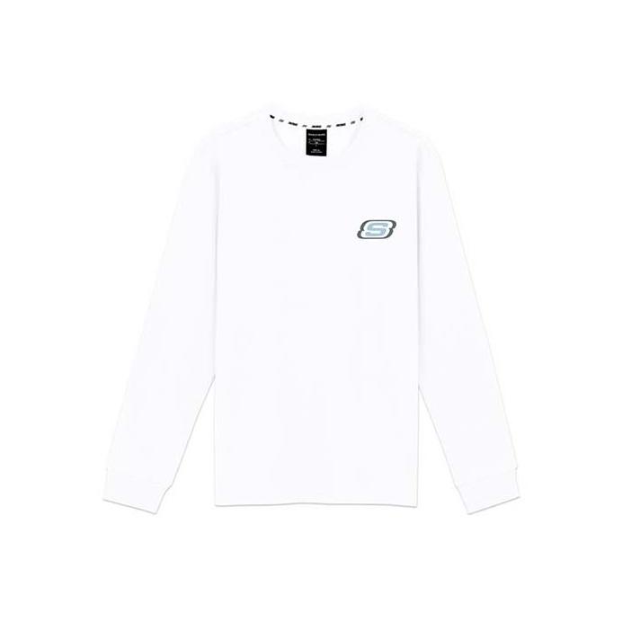 Skechers Sports Casual Crew Neck Pullover Sweatshirt Unisex sweatshirt Bright-White L320U112-0019 S