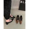 Retro Thick Heel Evening Mary Jane Shoes Small Fragrant Women's Shoes Autumn and Winter Single Shoes French Splicing Fairy Temperament High Heels