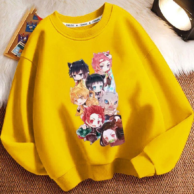 Kinder Modischer Demon Slayer Hoodie, Frühling und Herbst Jungen- und Mädchen-Freizeit-Hoodie