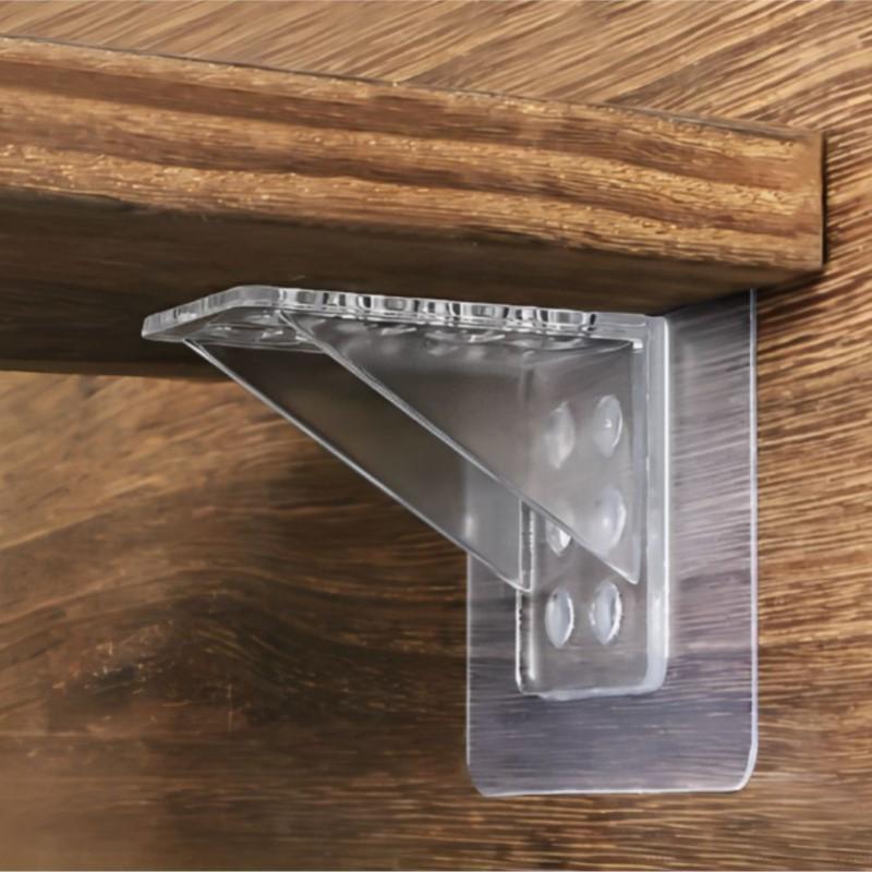 10PCS Triangular Bracket Wardrobe Partition Bracket No Drilling No Marking Adhesive Layered Bracket Holder Strong Adhesive