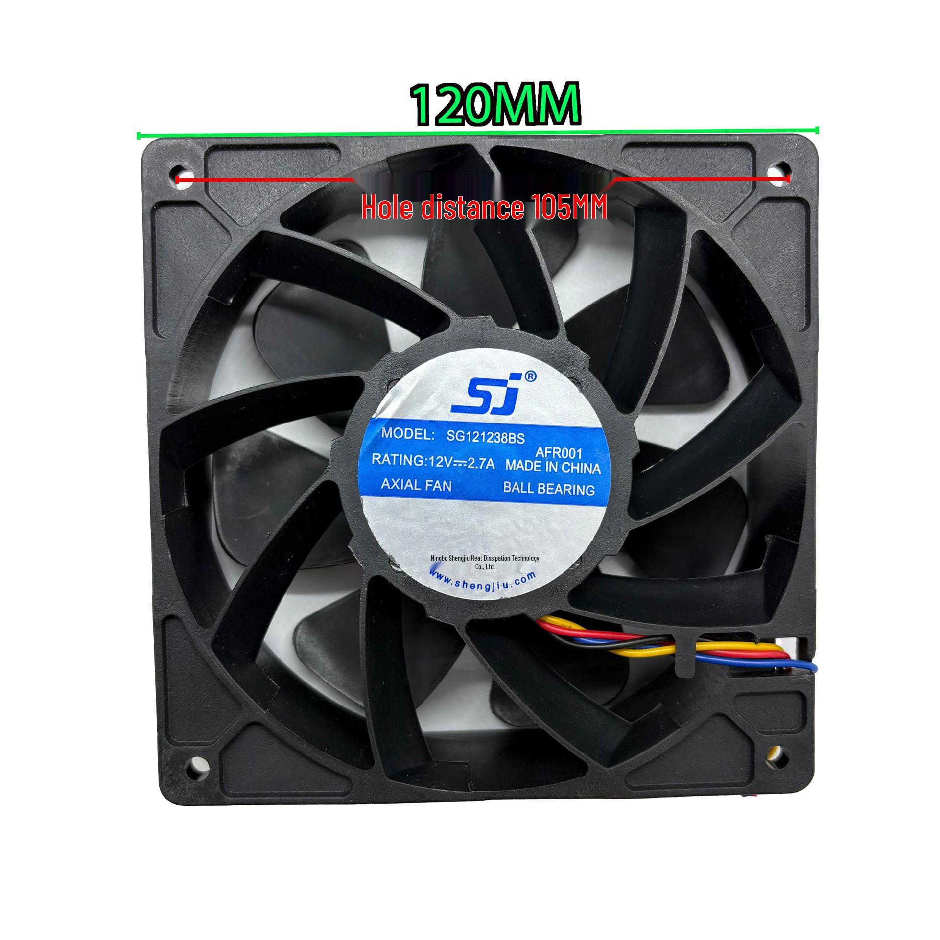 Shengjiu 12038 SJ SG121238BS S9 S17 S19 High Speed T17 12M Cooling Fan 3-wire, B2 plug