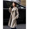 Women's Academy Style Pleated Trench Coat