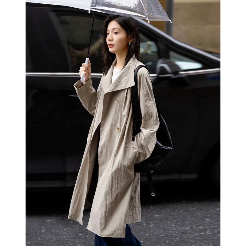 Women's Academy Style Pleated Trench Coat