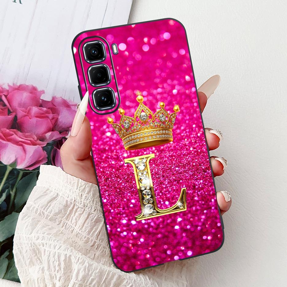 For Infinix Hot 50 Pro Plus Case X6880 New Crown Letters Cover Soft Slim Phone Case For Infinix Hot 50 Pro Hot50 4G Fundas Coque