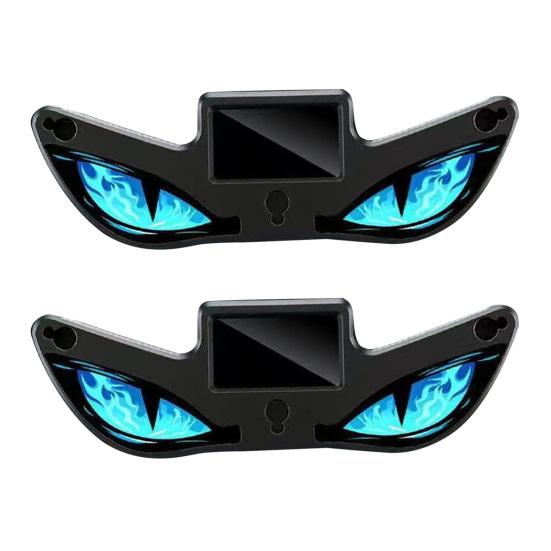 Lumière LED de Voiture sans Fil Yeux de Diable Solaires pour Pare-brise, Panneau d'Avertissement de Fenêtre à Installation Magnétique avec Trois Modes d'Affichage Personnalisés Intelligents, Numérique