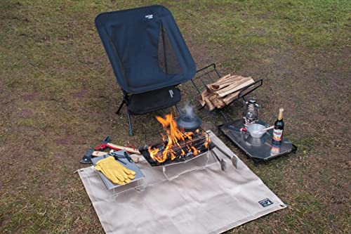 [Amazon.co.jp Exklusiv] Captain Stag Solo Light Grill, Leicht und Kompakt, mit Edelstahlgitter und Aufbewahrungstasche, UY-7043