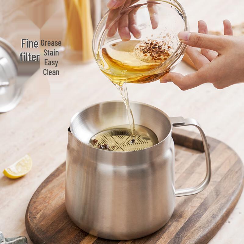 ZISIZ Thickened Kitchen Oil Strainer Pot