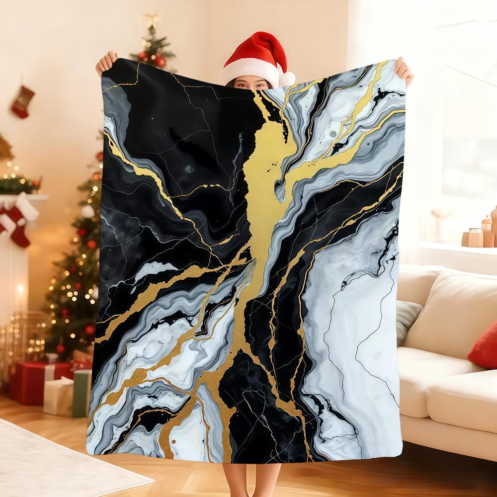 Black Marble Design Blanket Soft Throw Blanket for Home Bedroom Bed Sofa Picnic Travel Office Rest Cover Blanket Gift