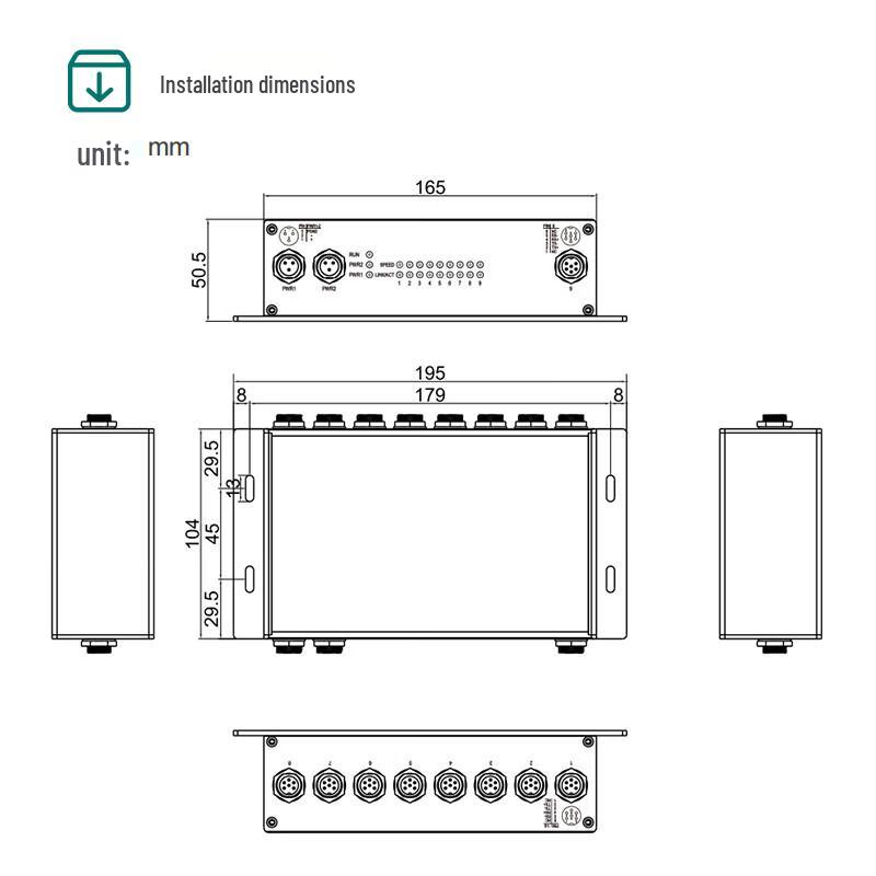 Maiwei Industrial 9-Port M12 100M Wall-Mounted Ethernet Switch