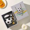 World Football Ceramic Cup with Lid, Sports Souvenir Planet Mug, Coffee Water Cups, Handheld Gift