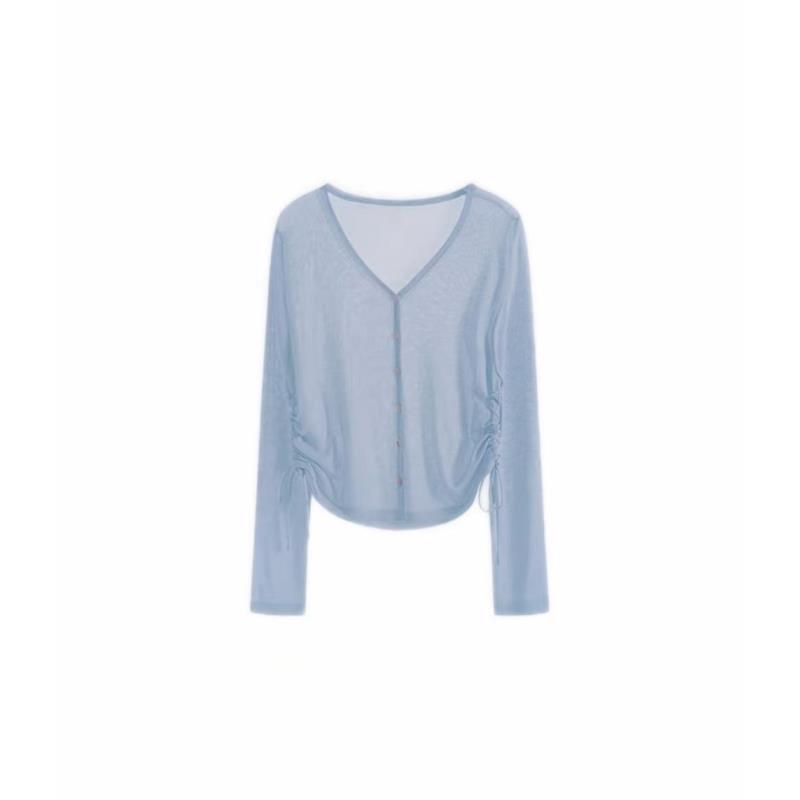 Women's Slimming Drawstring Summer Cardigan - Lightweight, Versatile Knit Outerwear