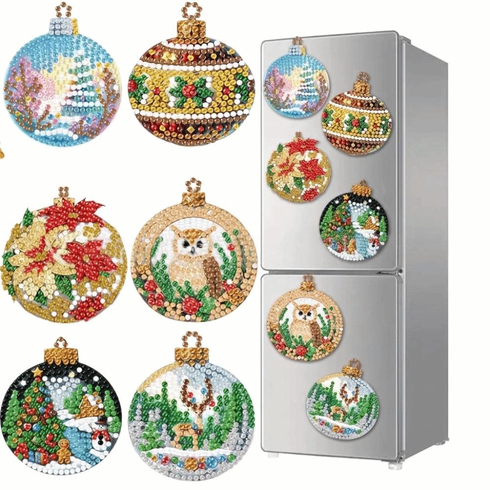 2D Flat Painting Fridge Magnets Soft Magnetic Art Magnets Xmas Refrigerator Decor