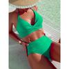 2026 New Structured Ribbed Bikini - Halter Top, High-Waisted Bottoms, Flattering Pool & Beach Outfit