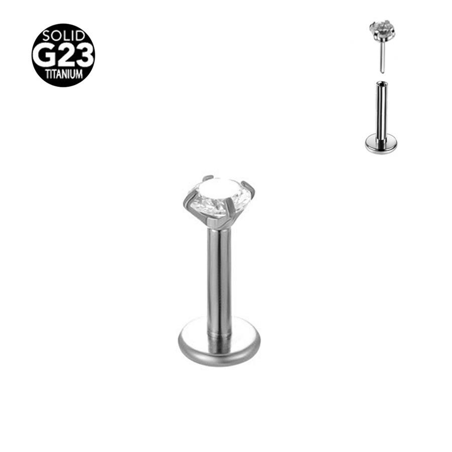 G23 Titanium Pin Claw Zirconium Barbell Set with 5A Zircon Labret Piercing Jewelry