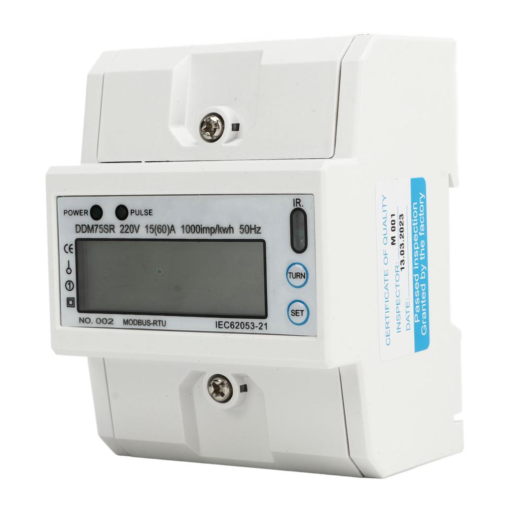 Digital Energy Meter Single Phase Electric LCD Kwh Wattmeter Power Consumption Tester 4P RS485 Din R