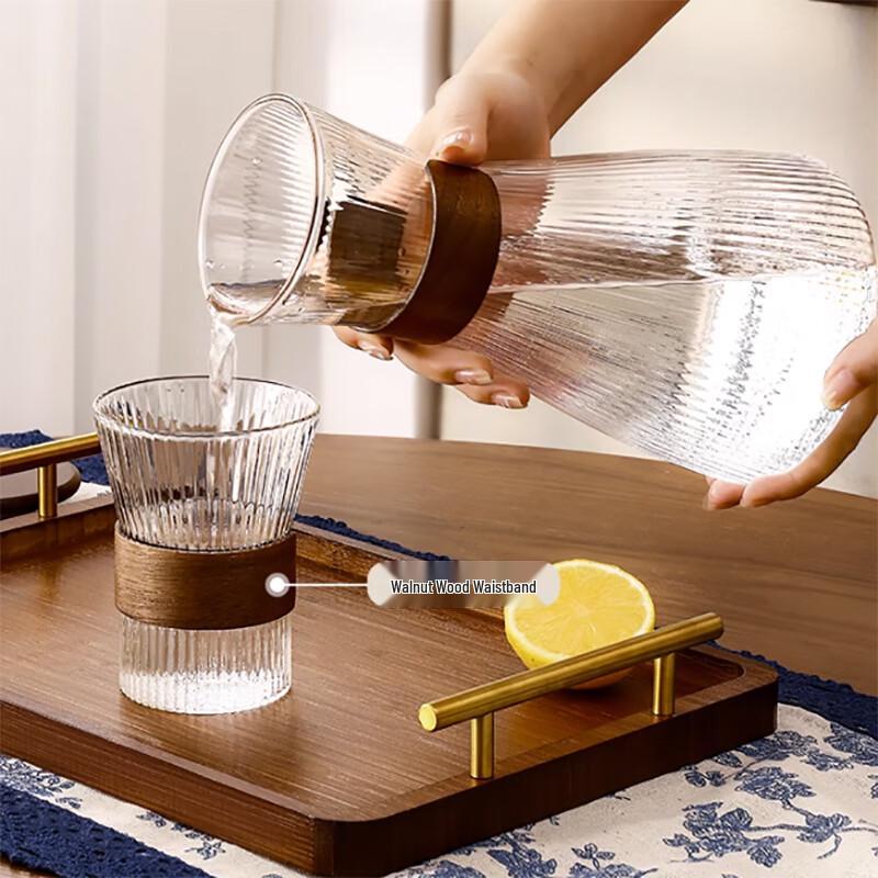 Chang Baosen Elegant High Borosilicate Glass Pitcher & Cup Set