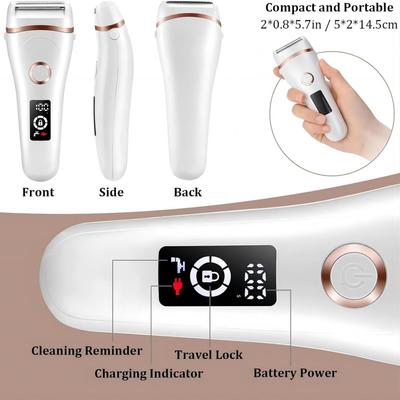 USB Rechargeable Women Painless Electric Epilator Beard Hair Removal Women's Shaving Machines Portable Female Hair Trimmer LCD