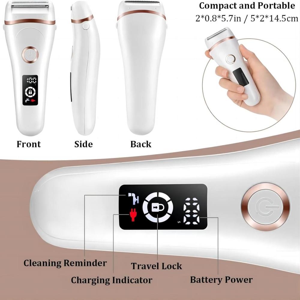 USB Rechargeable Women Painless Electric Epilator Beard Hair Removal Women's Shaving Machines Portable Female Hair Trimmer LCD