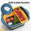 Bassin Pliable pour Vaisselle Panier à Laver les Légumes Lavabo Portatif d'Extérieur Bassine en Silicone Pliable avec égouttoir pour Cuisine Camping