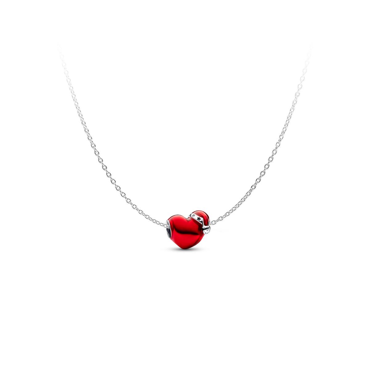 Pandora Eternal Heart Set Women necklace Silver Red ZT26011331A Box