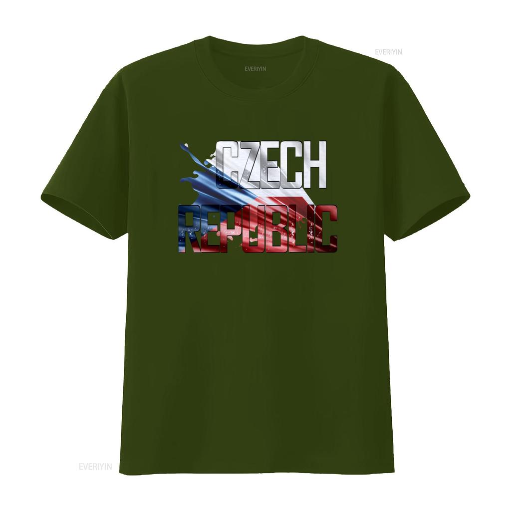 Czech Republic Flag T Shirt Country Printing For Men And Women vintage Washed Versatile Soft homme fashion Comfortable Casual