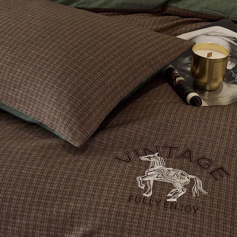 Dohia Pure Cotton Double-Sided Brushed 4-Piece Bedding Set