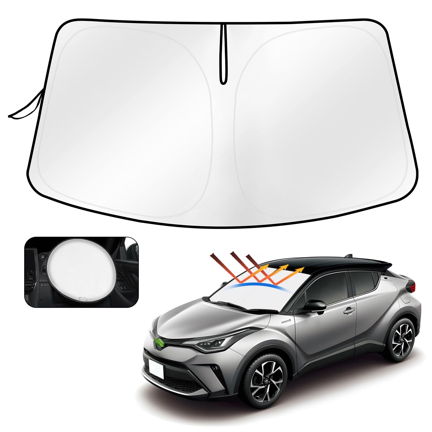 

Cartist Toyota Передний солнцезащитный экран CHR Солнцезащитный экран на лобовое стекло Sunfia Sunset Sunline Шторка-шторка Мульти солнцезащитный экран NGX10 NGX50 ZGX10 ZYX10 Шторка Солнцезащитный экран УФ