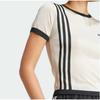 Adidas Originals Striped Crew Neck Short Sleeve Regular T-Shirt Women Tops Off-White JJ0961