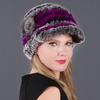 Women's Fashion Warm Rex Rabbit Hair Woven Hat Women's Winter Hat Fur Cap