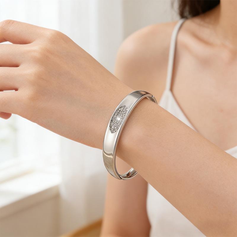 European and American Ing Light Luxury Women s Light Luxury Versatile Elegant Color Open Bracelet Bracelet One Size(16-22CM)