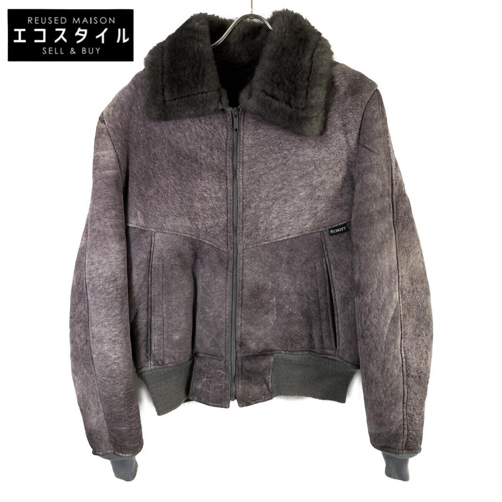 SCHOTT Mouton Flight Jacket Jacket 40 grayUsed