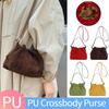 PU Crossbody Purse Solid Color Shoulder Bag Lightweight Crossbody Bag Drawstring for Women Daily Use Special Occasion
