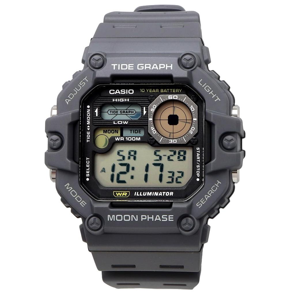 Casio Digital Men's Watch with Tide Graph and Moon Data Display, WS-1700H-8AV, Dark Gray, International Model [Parallel Import]
