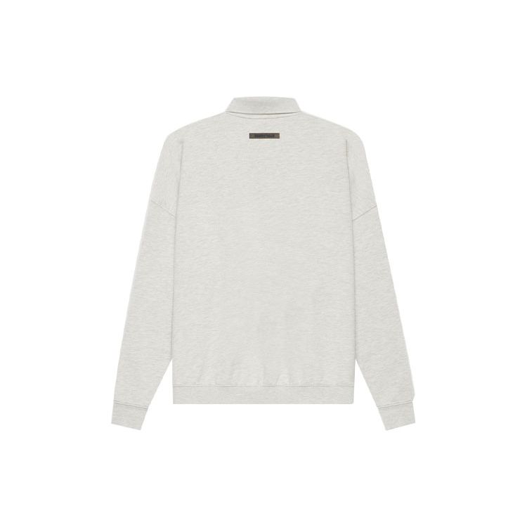 Fear of God Essentials SS21 Long Sleeve French Terry Polo Unisex Tops Light-Heather-Oatmeal FOG-SS21-600