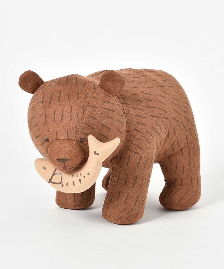 Bleu Bleu Bleuet Wood Carving Folk Craft Bear Plush Toy Mascot Large Decorative Figurine Cute Soothing Bleuet