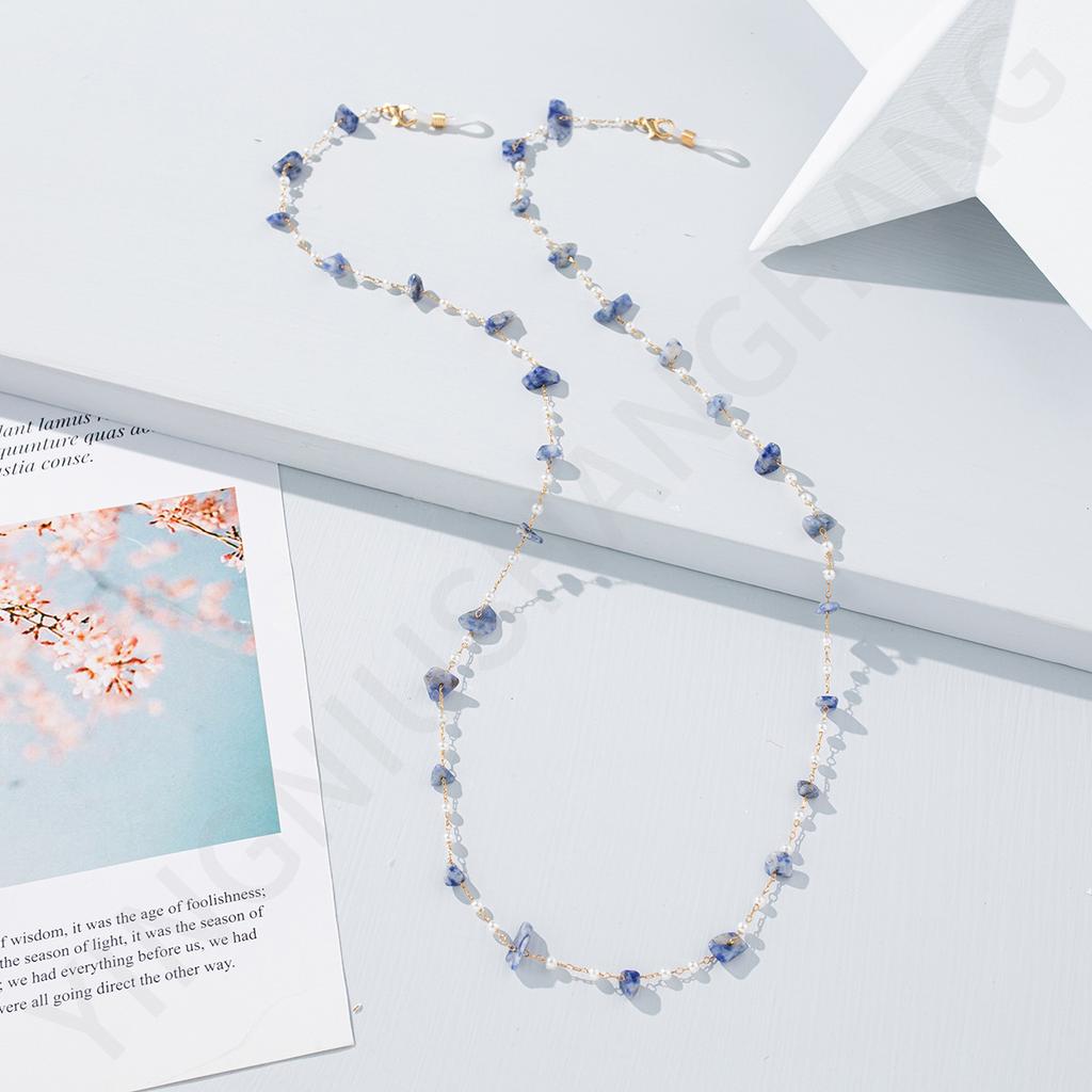 European and American fashion simple stone chain glasses chain, women's anti-lost neck lanyard glasses chain