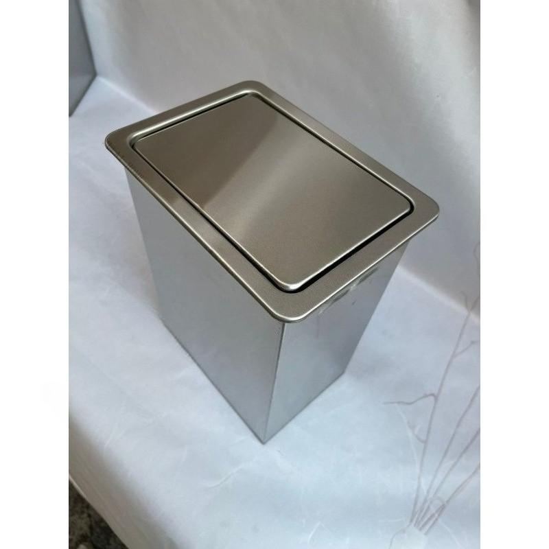Pattumiera da Tavolo Incassata Nascosta Acciaio Inossidabile 304 Coperchio a Scuotimento Pattumiera Bagno Cucina Pattumiera a Ribalta