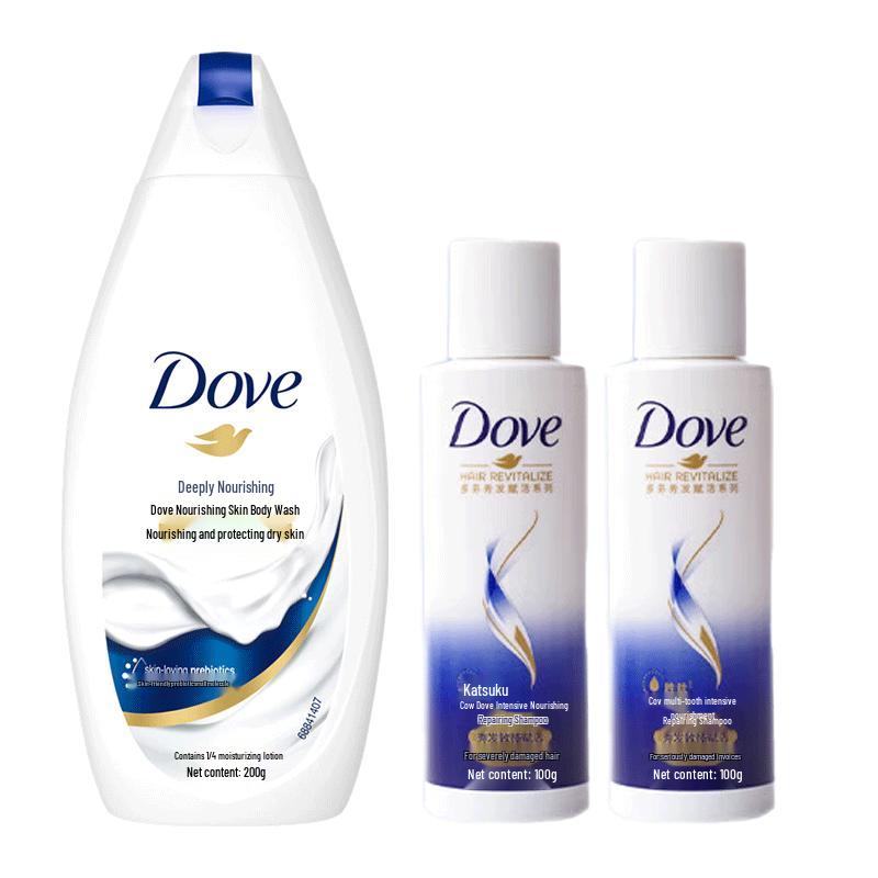 DOVE Deeply Nourishing Body Wash and Shampoo Set