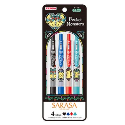 Showa Note Pokemon Gel Ink Ballpoint Pen Sarasa Clip Set B Pattern 860728006 4-Color