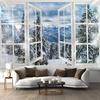 Tapestry Snowy View from the Window On the Wall with a Landscape