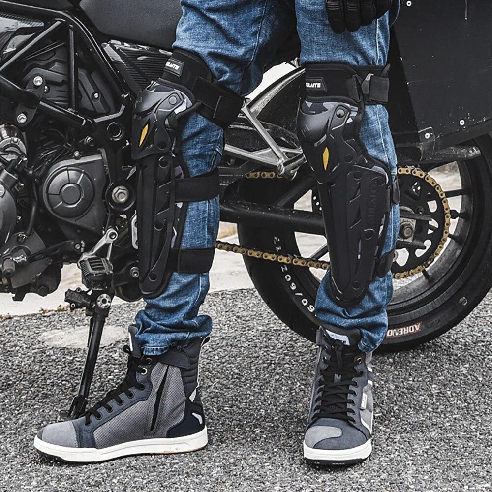 Rodilleras protectoras para motocicleta, equipo de protección para rodillas y codos, para deportes al aire libre y motocross, para las cuatro estaciones, ventiladas.