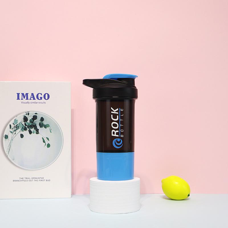 Double-Layer Food-Grade Shaker Cup with Powder Compartment for Protein Shakes and Smoothies