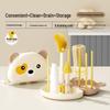 Silicone Baby Bottle & Nipple Brush Set with Drying Rack