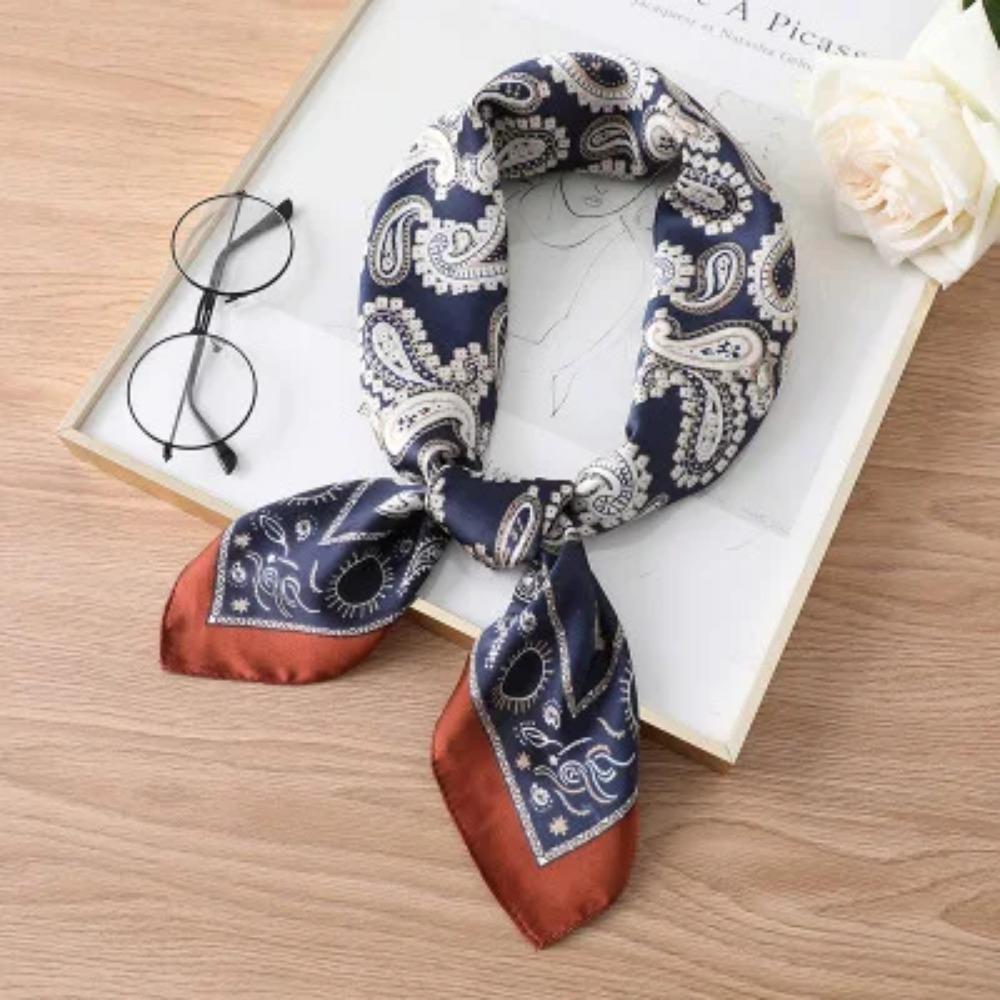 2025 Summer Luxury Brand Silk Scarf Square Women Shawls And Wraps Fashion Office Small Hair Neck Hijabs Foulard Scarves 70*70cm