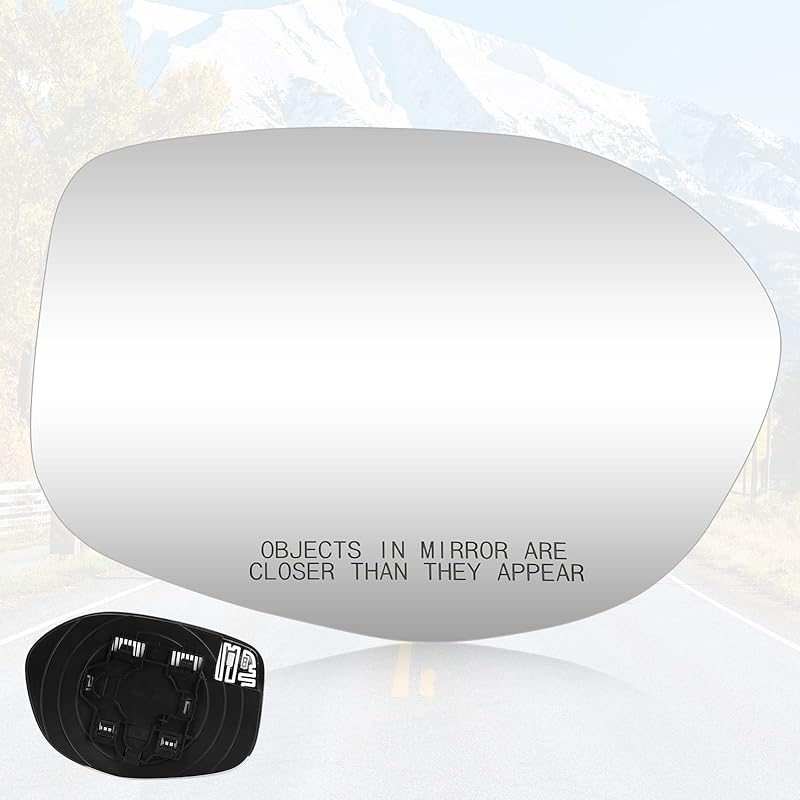 Youxmoto Passenger Right Side Heated Mirror Glass, Fit For Honda Odyssey 2014 2015 2016 2017, With Backing Holder Mirror Glass, Fit 76203-TK8-A51 /
