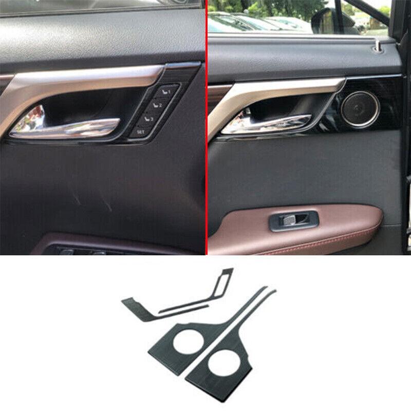 Black Steel Inner Door Handle Speaker Cover Decor For Lexus RX350 450h 2016-2022
